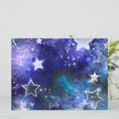 Ruimte-achtergrond met sterren programmakaart (Staand voorkant)
