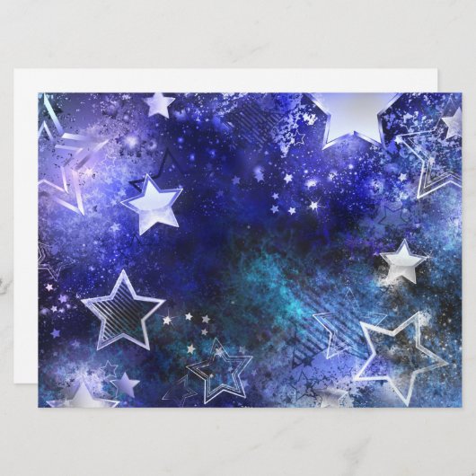 Ruimte-achtergrond met sterren programmakaart (Voorkant / Achterkant)