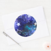 Ruimte-achtergrond met sterren ronde sticker (Envelop)
