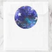 Ruimte-achtergrond met sterren ronde sticker (Tas)
