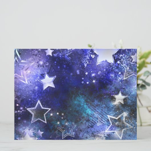 Ruimte-achtergrond met sterren save the date (Staand voorkant)