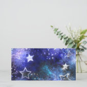 Ruimte-achtergrond met sterren save the date (Staand voorkant)