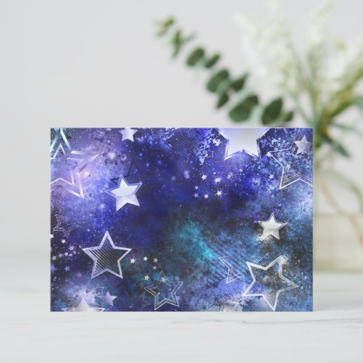 Ruimte-achtergrond met sterren save the date (Staand voorkant)