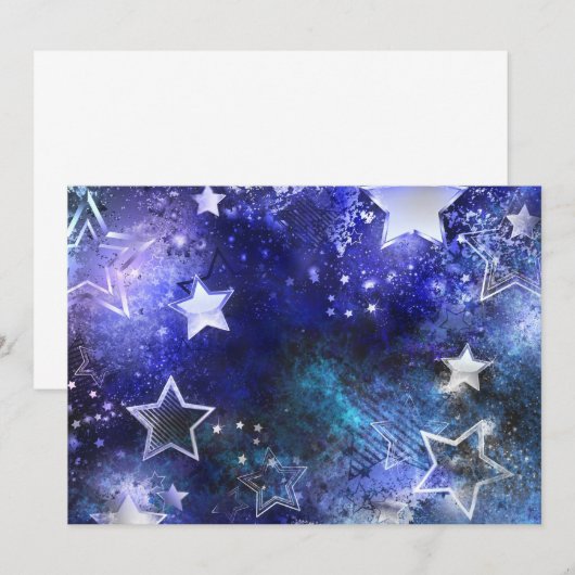Ruimte-achtergrond met sterren save the date (Voorkant / Achterkant)