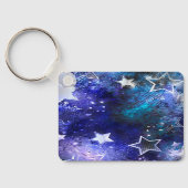 Ruimte-achtergrond met sterren sleutelhanger (Achterkant)