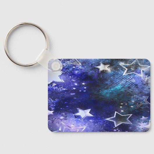 Ruimte-achtergrond met sterren sleutelhanger (Achterkant)