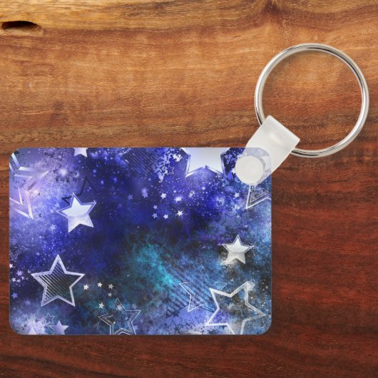 Ruimte-achtergrond met sterren sleutelhanger (Voorkant)