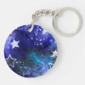 Ruimte-achtergrond met sterren sleutelhanger (Achterkant)