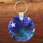 Ruimte-achtergrond met sterren sleutelhanger (Voorkant)