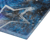 Ruimte-achtergrond met sterren snijplank (Hoek)