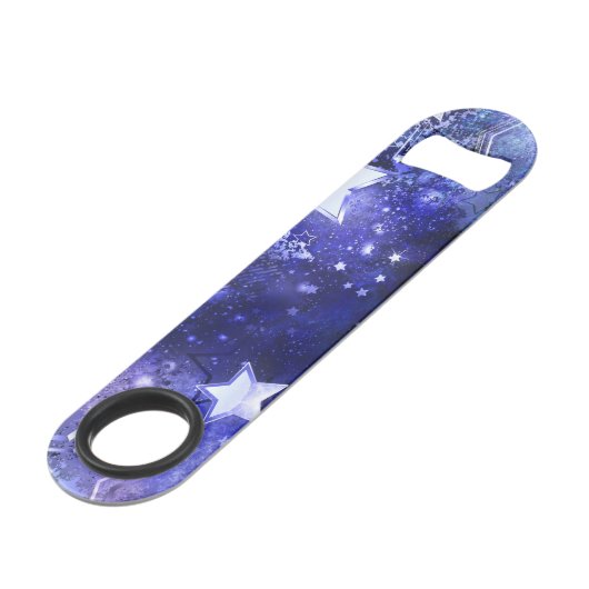 Ruimte-achtergrond met sterren speed flessenopener (Achterkant Gekanteld)