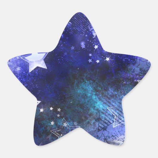 Ruimte-achtergrond met sterren ster sticker (Voorkant)