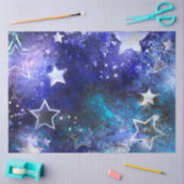 Ruimte-achtergrond met sterren tissuepapier (Craft)