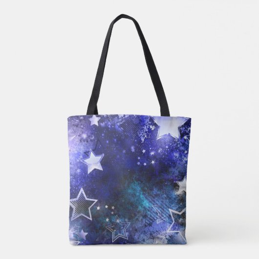 Ruimte-achtergrond met sterren tote bag (Achterkant)