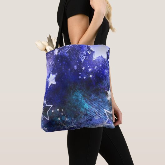 Ruimte-achtergrond met sterren tote bag (Dichtbij)