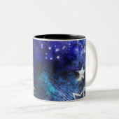 Ruimte-achtergrond met sterren tweekleurige koffiemok (Voorkant rechts)