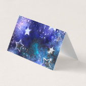 Ruimte-achtergrond met sterren visitekaartje (Achterkant)