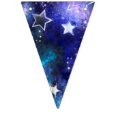 Ruimte-achtergrond met sterren vlaggetjes (Tweede vlag)