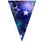 Ruimte-achtergrond met sterren vlaggetjes (Eerste vlag)