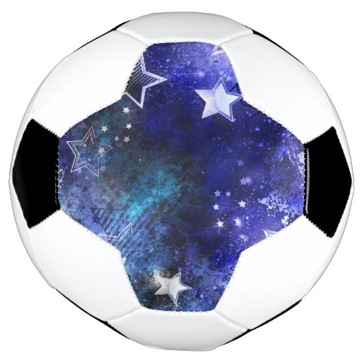 Ruimte-achtergrond met sterren voetbal (Gedraaid)