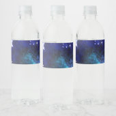 Ruimte-achtergrond met sterren waterfles etiket (Flessen)