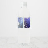 Ruimte-achtergrond met sterren waterfles etiket (Achterkant)