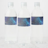 Ruimte-achtergrond met sterren waterfles etiket (Flessen)