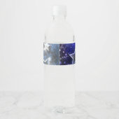 Ruimte-achtergrond met sterren waterfles etiket (Achterkant)