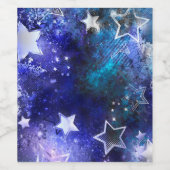 Ruimte-achtergrond met sterren wijn etiket (Enkel label)