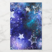 Ruimte-achtergrond met sterren wijn etiket (Enkel label)