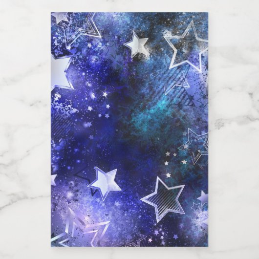 Ruimte-achtergrond met sterren wijn etiket (Enkel label)