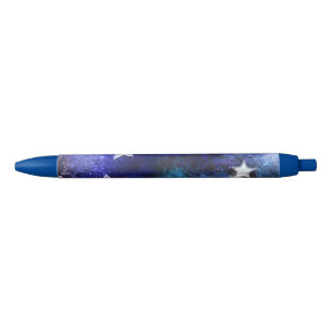 Ruimte-achtergrond met sterren zwarte inkt pen