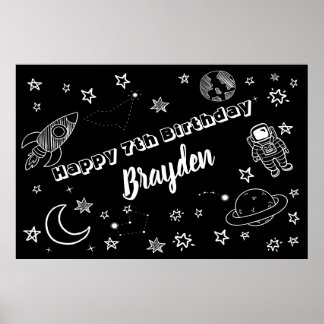 Ruimte achtergrond Ruimte Buitenwereld feest teken Poster