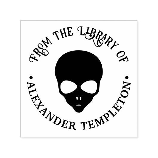 Ruimte Alien #2 Bibliotheek Boek Naam Zelfinktende Stempel (Design)