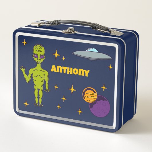 Ruimte-Alien met persoonlijke vingerafdruk (Voorkant)