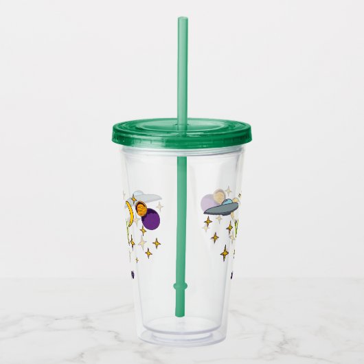 Ruimte-Alien met persoonlijke vingerafdruk Acryl Drinkbeker (Rechts)