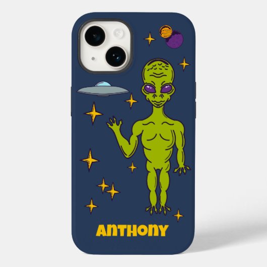 Ruimte-Alien met persoonlijke vingerafdruk Case-Mate iPhone Case (Achterkant)