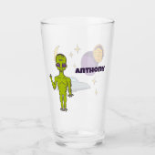 Ruimte-Alien met persoonlijke vingerafdruk Glas (Voorkant)