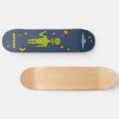 Ruimte-Alien met persoonlijke vingerafdruk Persoonlijk Skateboard (Horizontaal)
