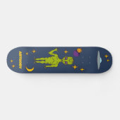 Ruimte-Alien met persoonlijke vingerafdruk Persoonlijk Skateboard (Horizontaal)