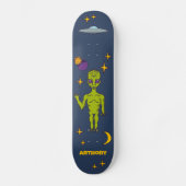Ruimte-Alien met persoonlijke vingerafdruk Persoonlijk Skateboard (Voorkant)