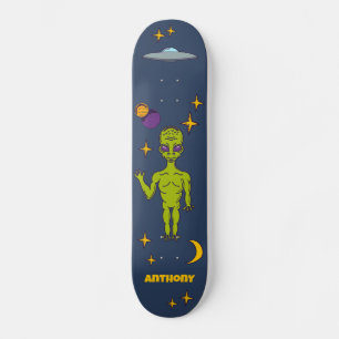Ruimte-Alien met persoonlijke vingerafdruk Persoonlijk Skateboard