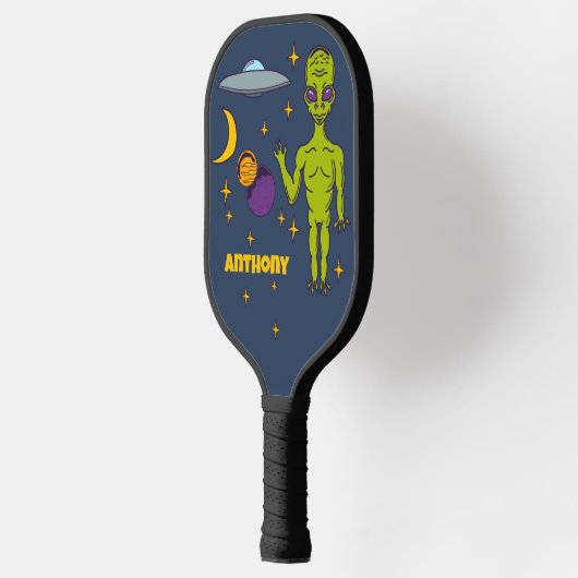 Ruimte-Alien met persoonlijke vingerafdruk Pickleball Paddle (Links)
