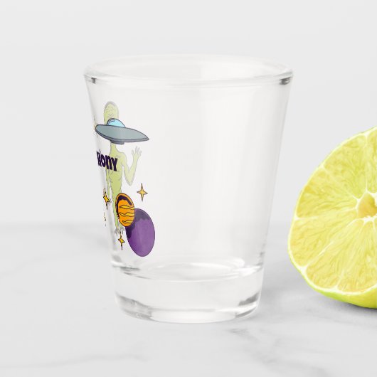 Ruimte-Alien met persoonlijke vingerafdruk Shot Glas (Rechts)