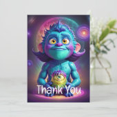 Ruimte Alien & Vriend  Bedankkaart (Staand voorkant)