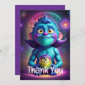 Ruimte Alien & Vriend  Bedankkaart (Voorkant / Achterkant)