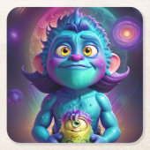 Ruimte Alien & Vriend  Kartonnen Onderzetters (Voorkant)