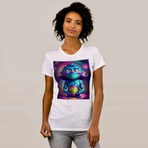 Ruimte Alien & Vriend    T-shirt