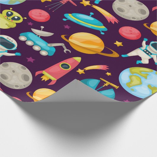 Ruimte/Aliens Cadeaupapier (Hoek)