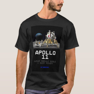 Ruimte apollo 11 maan aardverschuiving mannen t-shirt